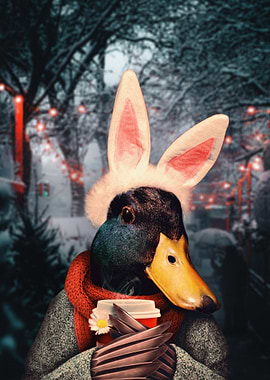 Duck in Winter Wonderland