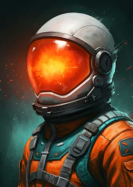 Astronaut with Glowing Visor