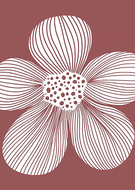 White Flower on Red Background