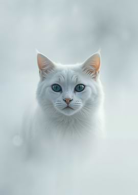 White Cat Portrait