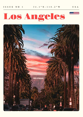 Los Angeles California Travel Art Poster