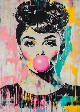 Pop Art Bubblegum Portrait
