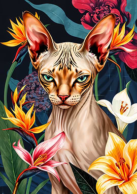 Sphynx Cat in Bloom