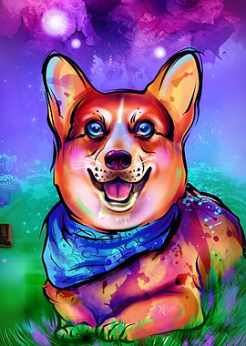 Corgi in Watercolor