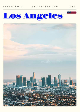 Los Angeles California Travel Art Poster