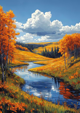 Autumn River Landscape