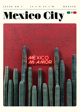 Mexico City Travel Art Poster