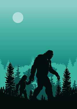 Bigfoot Family Silhouette