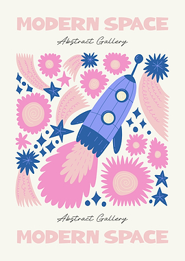 Modern Space Rocket Print