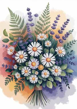 Daisy and Lavender Bouquet