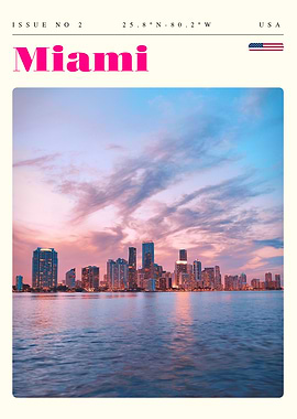 Miami Florida Travel Art Poster