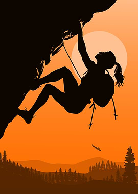 Rock Climbing Silhouette