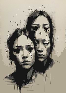 Two Women, Digital Art