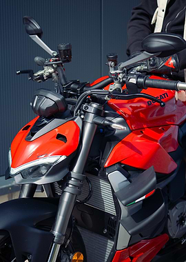 Red Ducati Motorcycle