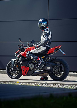 Motorcycle Rider in Gear