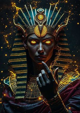 Egyptian Queen with Golden Crown