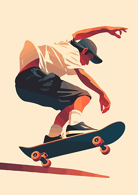 Skateboarder Minimalist Art