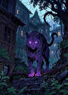 Purple Lynx in the Night