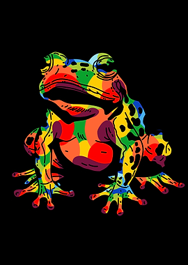 Rainbow Frog Illustration