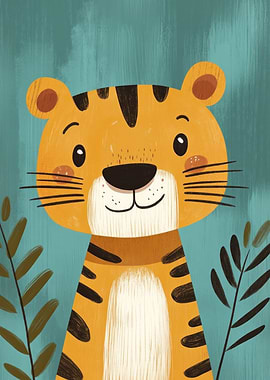 Smiling Tiger Illustration