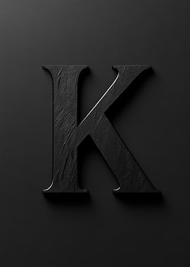 Matte Black Letter K
