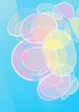 Abstract Pastel Bubbles and Circles Pattern