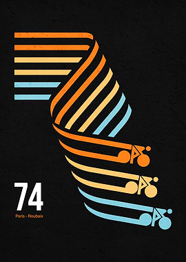 Paris-Roubaix 74 Retro Bicycle Cyclist outdoor cycling