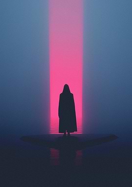 Silhouette in Neon Light