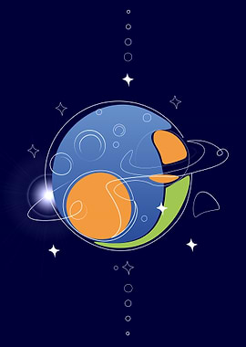 Abstract Planet Illustration