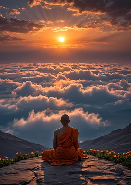 Monk at Sunrise