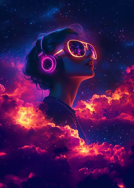 Neon Galaxy Girl