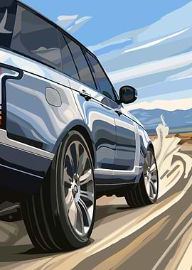 Silver SUV on a Dusty Road