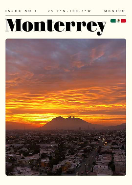 Monterrey Mexico Travel Art Poster