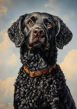 Black Curly-coated Retriever Portrait