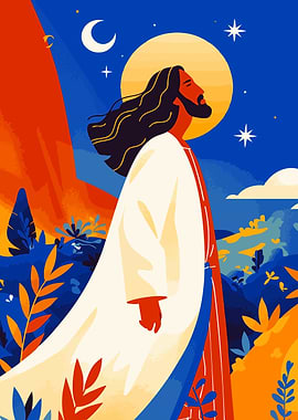 Inspiring Jesus Christ Illustration Minimalist Art