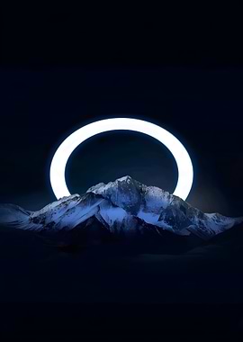 Mountain and Neon Ring
