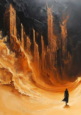 Silhouette in a Desert City