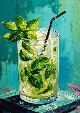 Mint Mojito Painting