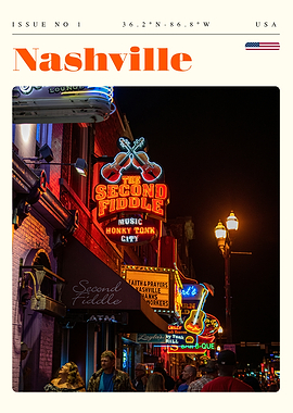 Nashville Tennessee Travel Art Poster