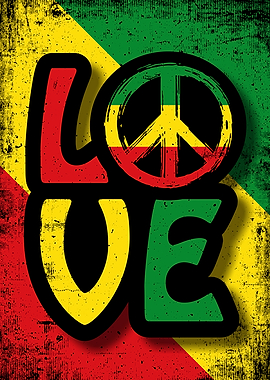 Love Peace Rasta Reggae Poster
