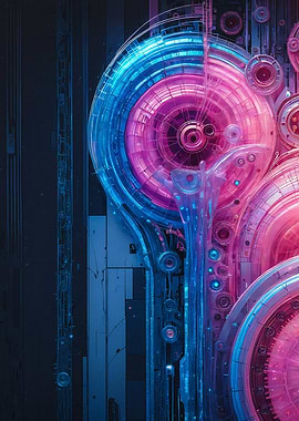 Abstract Glowing Gears