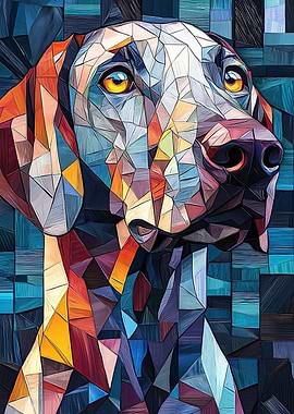 Dog Portrait in Geometric Style