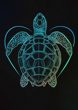 Sea Turtle Line Art