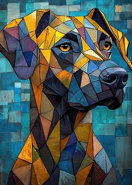 Geometric Dog Portrait