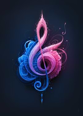 Abstract Music Blue Rose