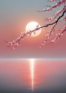 Japanese Cherry Blossom Sunset
