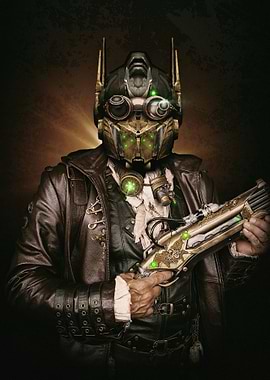 Steampunk Cyborg with Gun