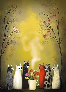 Cats and Flowers