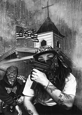 Rebellious Figure with Gun