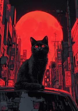 Black Cat in Red City